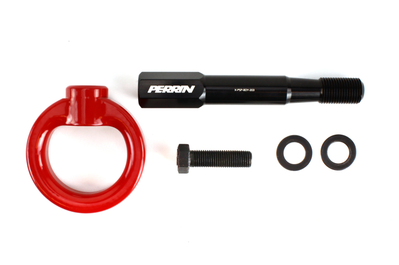 Subaru WRX STI Tow Hook Kit - Front - Perrin Performance - Red - `15-`17